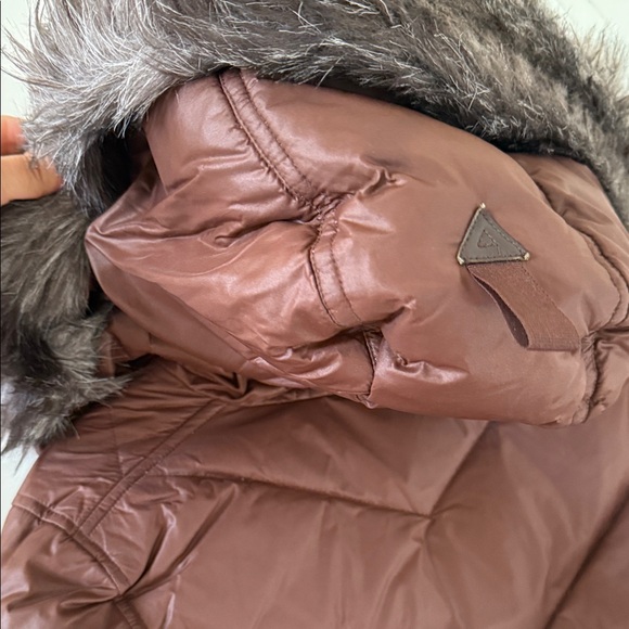 Abercrombie & Fitch Brown Puffer Jacket with Fur Hood - Picture 5 of 16